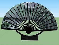 中式扇子折扇SU模型