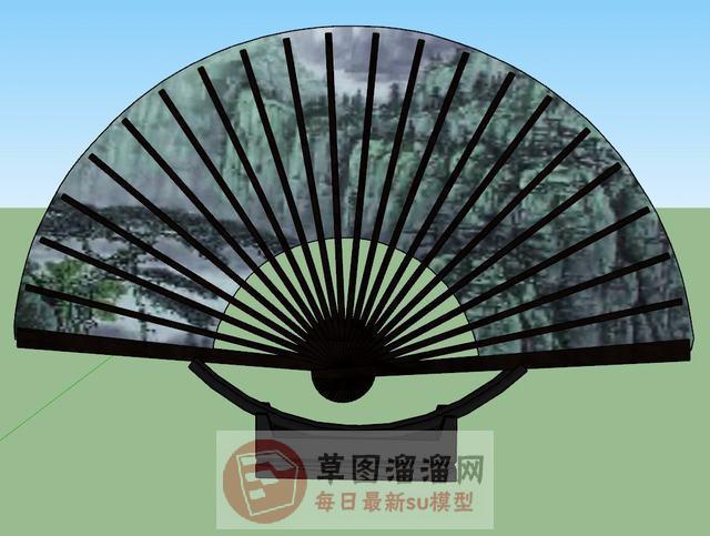 中式扇子折扇SU模型