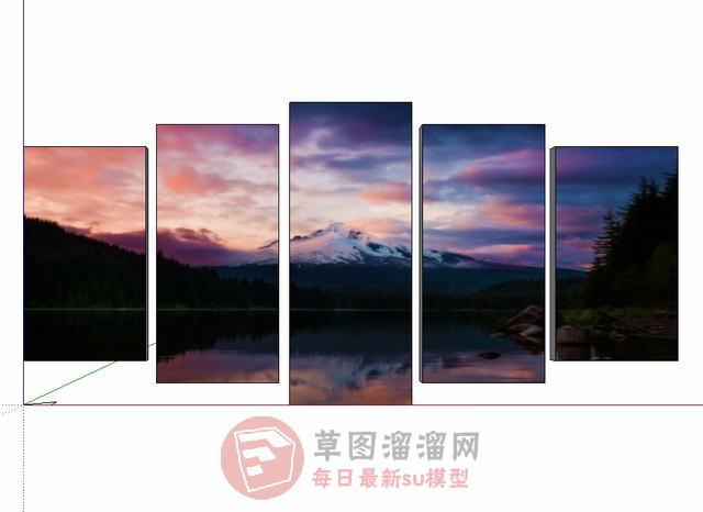 立体照片墙装饰画SU模型