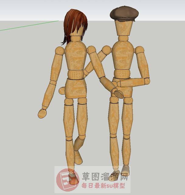 木偶男女装饰品SU模型