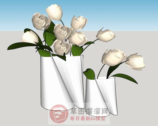 花瓶装饰品SU模型