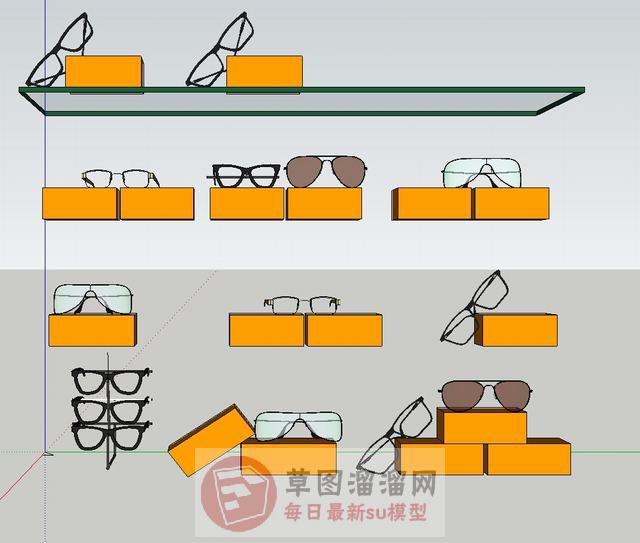 眼镜架眼睛装饰SU模型