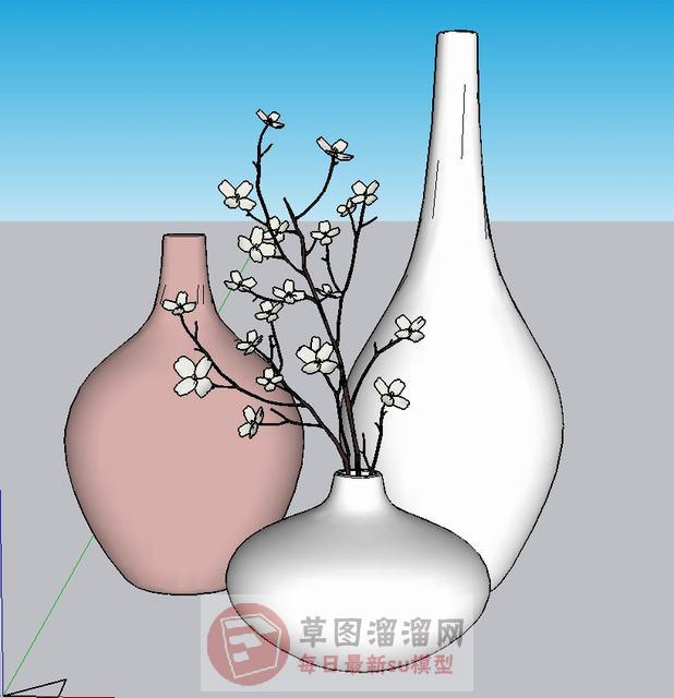 花瓶装饰品摆件SU模型
