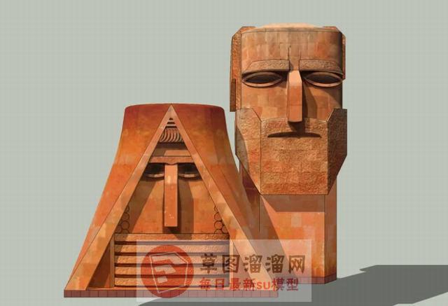 埃及人面像工艺品SU模型