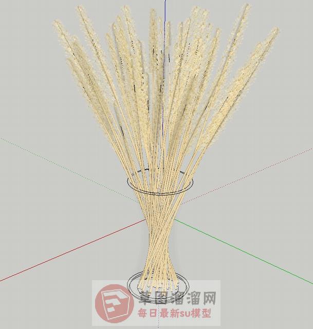 稻谷麦粒装饰品SU模型
