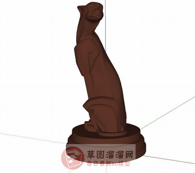 工艺品豹子摆件SU模型