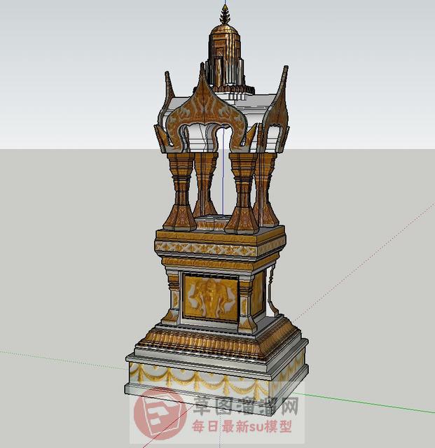 泰国石墩装饰SU模型