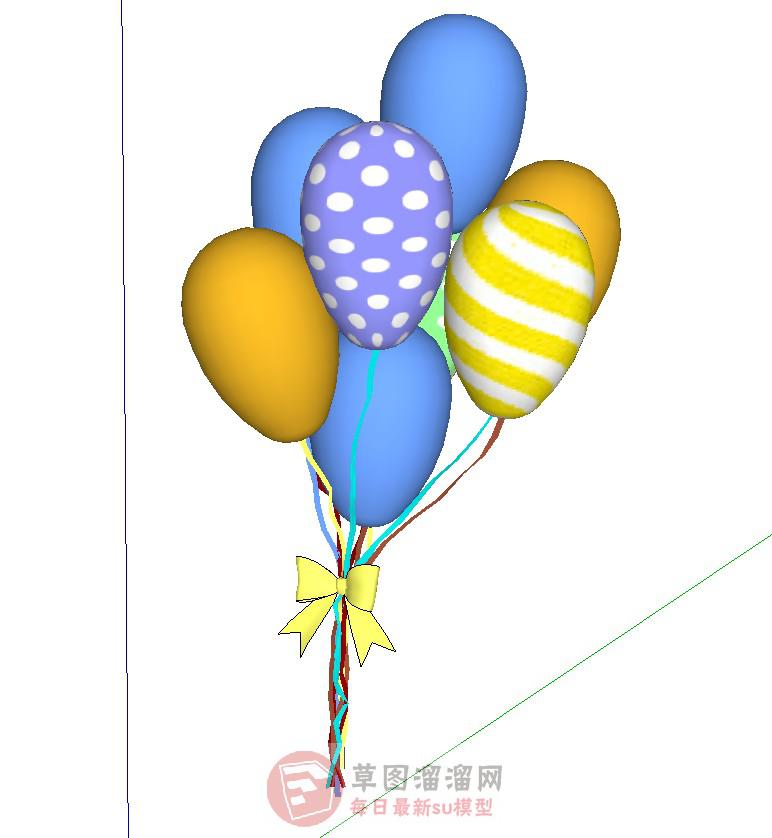 彩色装饰气球SU模型