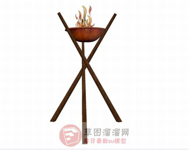 聚火盆装饰品SU模型