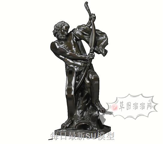贴图人物摆件SU模型