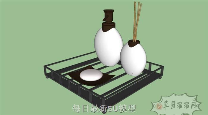 浴室花瓶装饰品SU模型