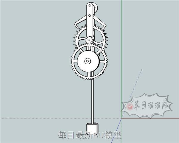 工业齿轮装饰品SU模型