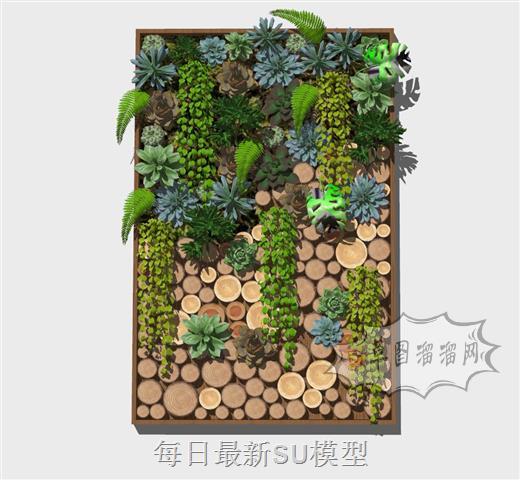 绿植墙植物墙SU模型