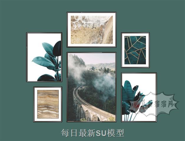 装饰画照片墙SU模型