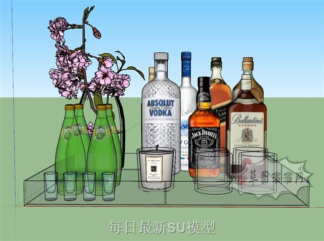装饰酒瓶花瓶SU模型