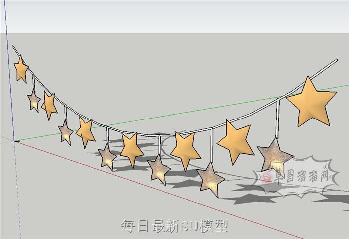 装饰五角星SU模型
