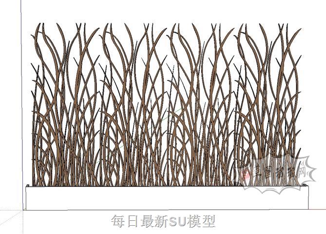 装饰板隔断稻草SU模型