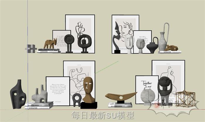 抽象人物工艺品SU模型