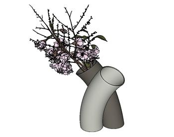 花瓶装饰插花SU模型