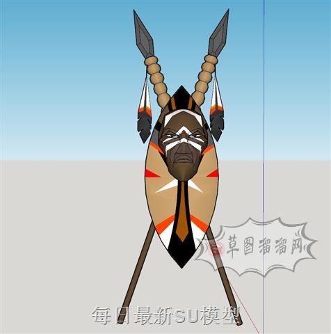 印第安土著人墙饰品SU模型