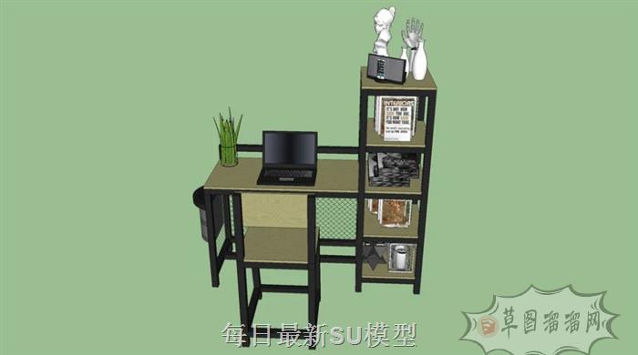 书桌写字桌工艺品SU模型
