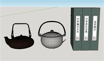 茶壶本草纲目书籍SU模型