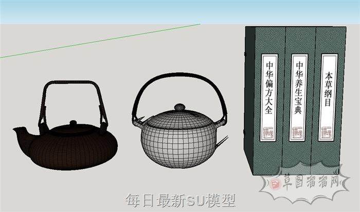 茶壶本草纲目书籍SU模型
