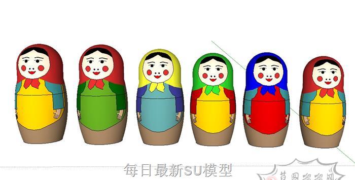 娃娃装饰摆件SU模型