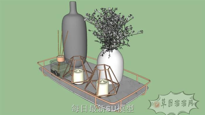 浴室摆件花瓶SU模型