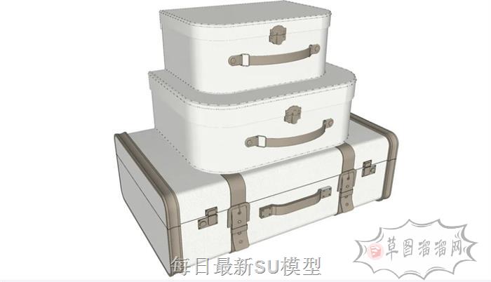 陈设箱子旅行箱SU模型