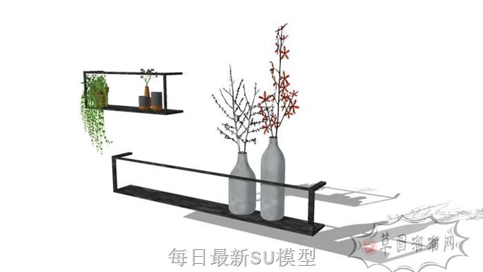 装饰花瓶插花SU模型