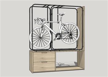 自行车装饰架装饰SU模型 免费sketchup模型下载