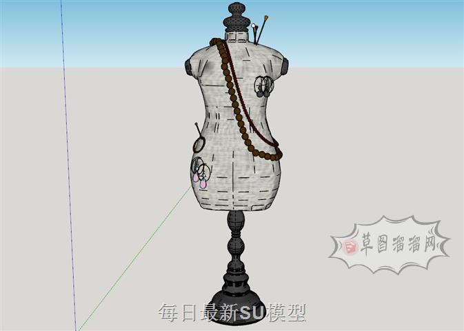 欧式半身模特SU模型