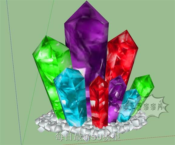 水晶石摆件SU模型
