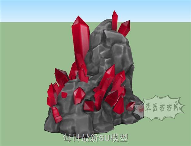 水晶石摆件SU模型