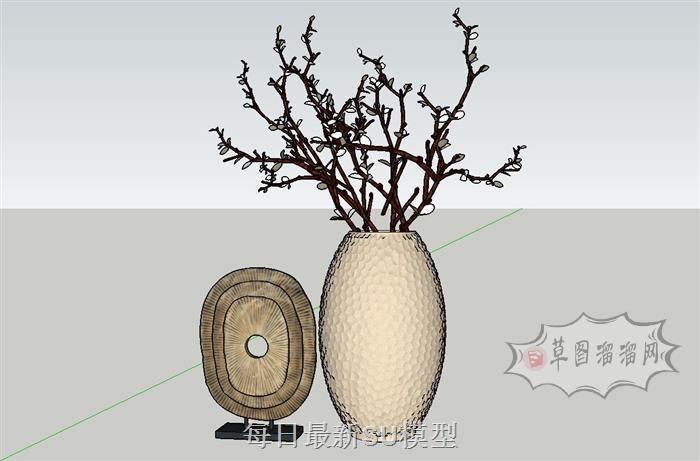 装饰花瓶插花SU模型