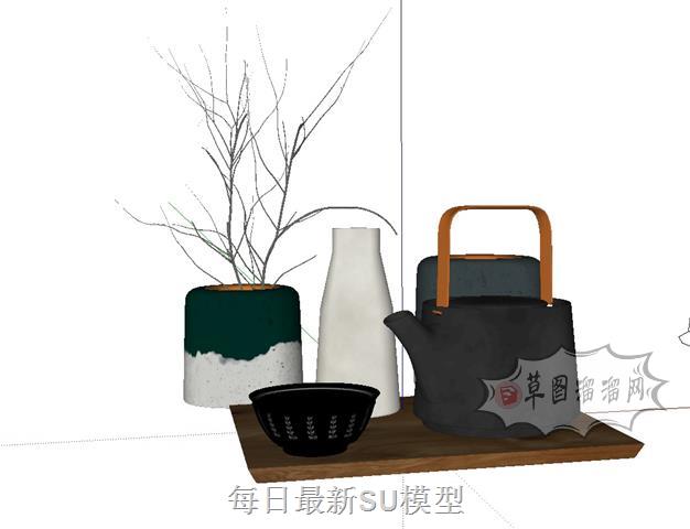 水壶花瓶摆件SU模型