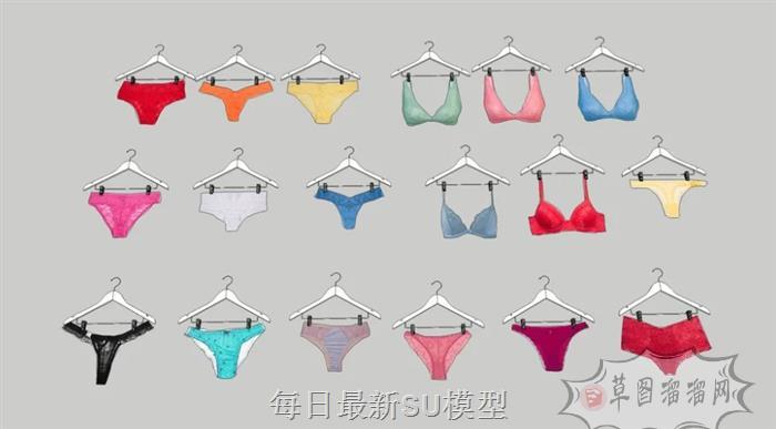 三角裤短裤内衣SU模型