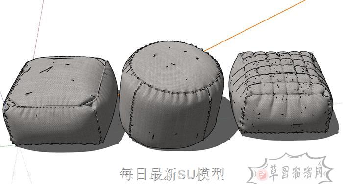 枕头坐垫SU模型