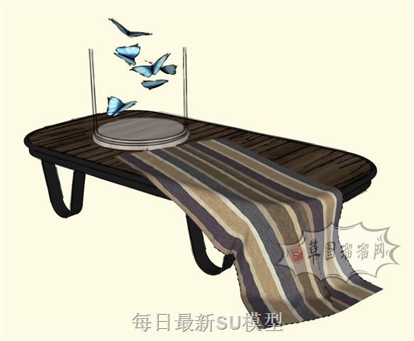 装饰瓶子蝴蝶SU模型