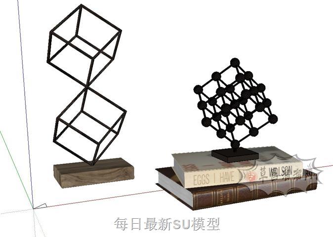 书本工艺品正方形SU模型