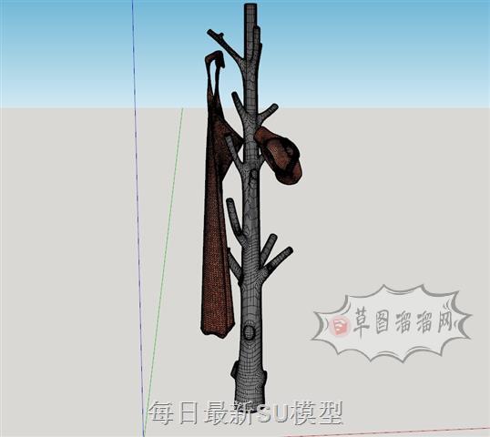 挂衣架晾衣架SU模型