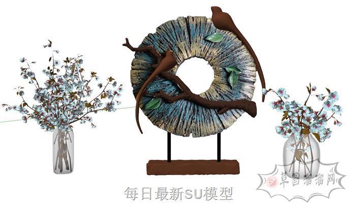 花瓶装饰品SU模型