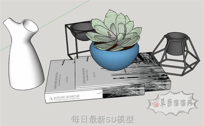 多肉植物工艺品SU模型