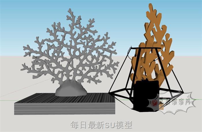 珊瑚装饰摆件SU模型