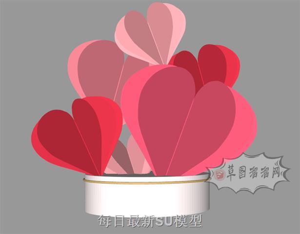爱心美陈装饰品SU模型