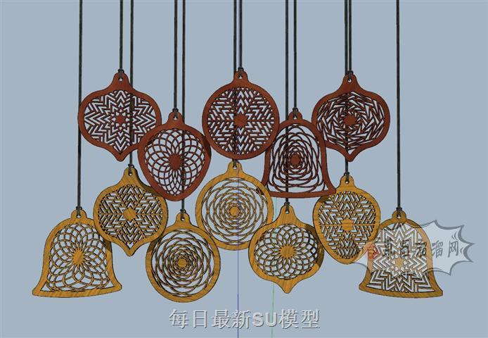 墙饰品吊坠SU模型
