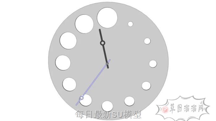 时钟装饰钟SU模型