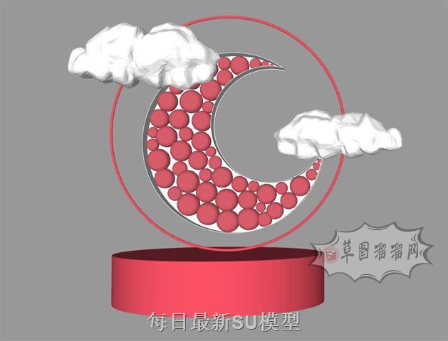 月亮装饰品陈美SU模型