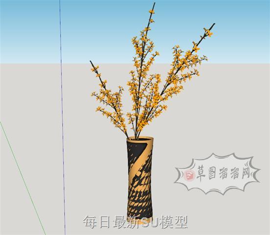 金色装饰花瓶SU模型
